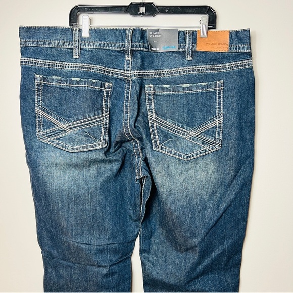 NWT Warehouse Blue Dark Wash Denim Relaxed Straight Leg Jeans men’s size 42 - Picture 8 of 12